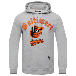 Pro Standard ORIOLES OLD ENGLISH FLC PO HOODIE - Men's - Heather Grey