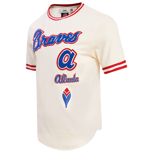 Pro Standard BRAVES RETRO CLASSIC DK TEE - Men's - Eggshell/Red - Image 3