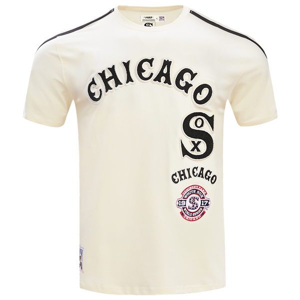 Pro Standard WHITE SOX RETRO CLASSIC SJ STRIPED TEE - Men's - Eggshell/Black