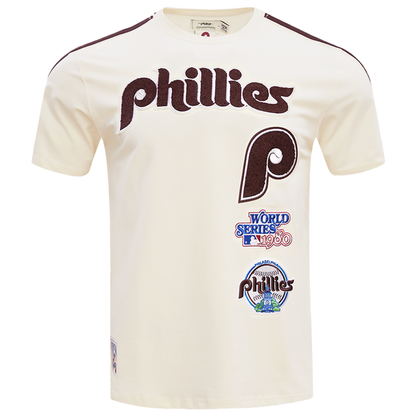 Pro Standard PHILLIES RETRO CLASSIC SJ STRIPED TEE - Men's - Eggshell/Wine