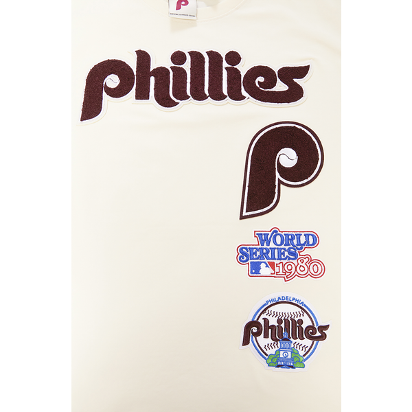 Pro Standard PHILLIES RETRO CLASSIC SJ STRIPED TEE - Men's - Eggshell/Wine - Image 5