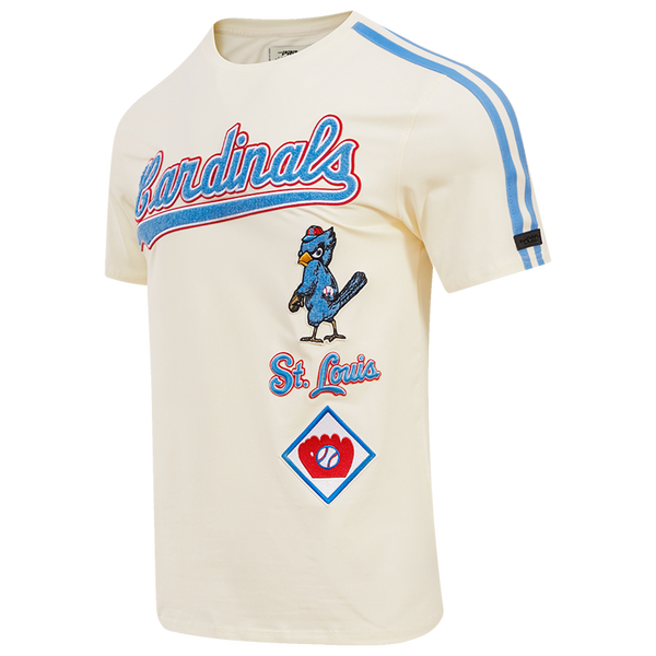 Pro Standard CARDINALS RETRO CLASSIC SJ STRIPED TEE - Men's - Eggshell/University Blue - Image 3