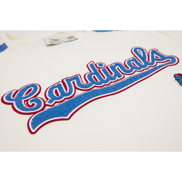 Pro Standard CARDINALS RETRO CLASSIC SJ STRIPED TEE - Men's - Eggshell/University Blue - Image 6