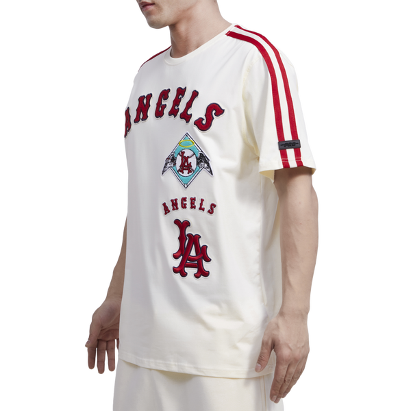 Pro Standard ANGELS RETRO CLASSIC SJ STRIPED TEE - Men's - Eggshell/Red - Image 4