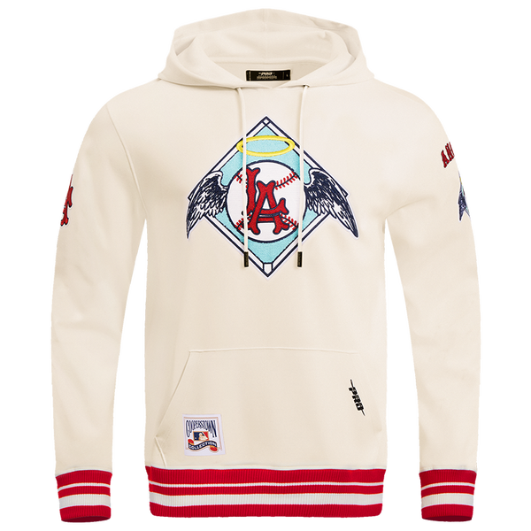 Pro Standard ANGELS RETRO CLASSIC FLC PO HOODIE - Men's - Eggshell/Red