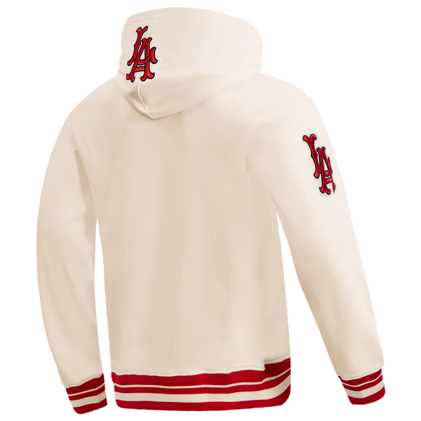 Pro Standard ANGELS RETRO CLASSIC FLC PO HOODIE - Men's - Eggshell/Red - Image 4