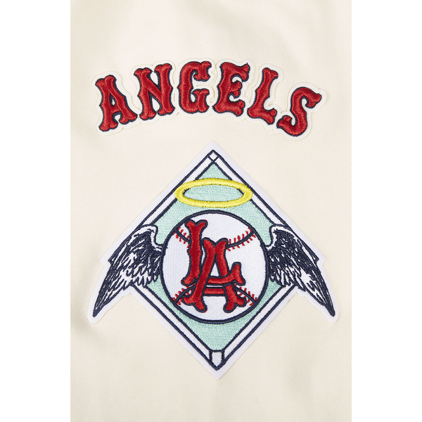 Pro Standard ANGELS RETRO CLASSIC FLC PO HOODIE - Men's - Eggshell/Red - Image 7