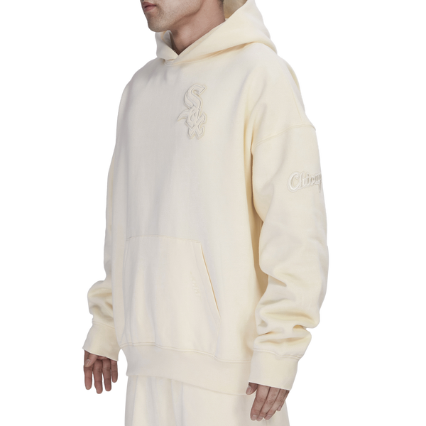 Pro Standard WHITE SOX NEUTRAL DROP SHOULDER FLC PO HOODIE - Men's - Eggshell - Image 4