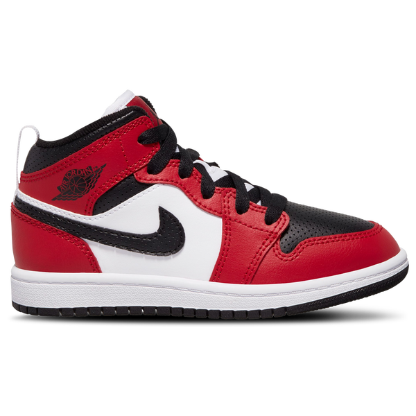 Jordan AJ 1 Mid - Boys' Preschool - Black/Gym Red/Black