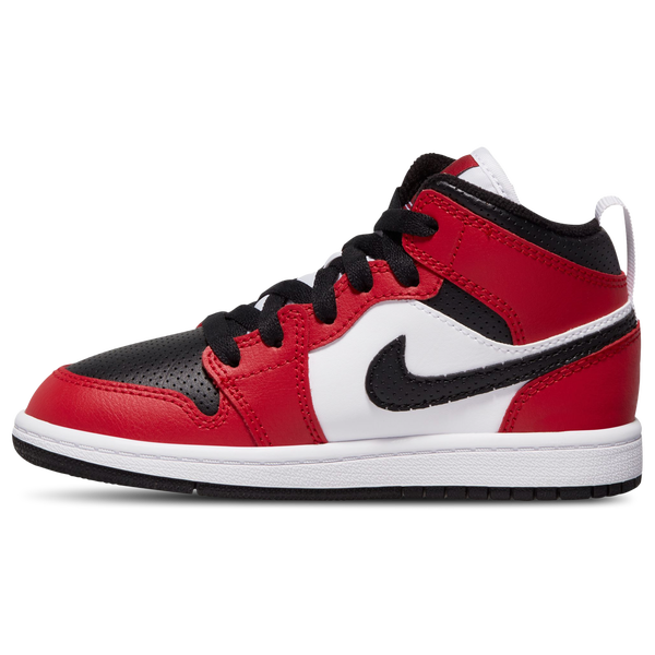 Jordan AJ 1 Mid - Boys' Preschool - Black/Gym Red/Black - Image 3