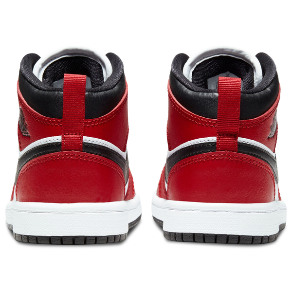 Jordan AJ 1 Mid - Boys' Preschool - Black/Gym Red/Black - Image 4