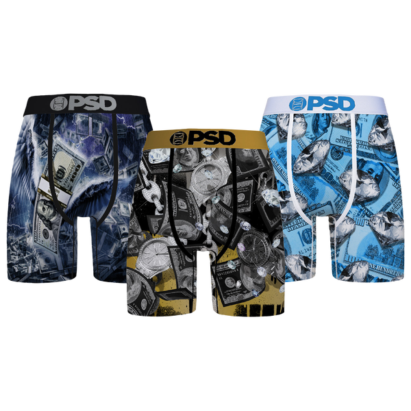 PSD High Roller 3 Pack Briefs - Men's - Black/Blue/White