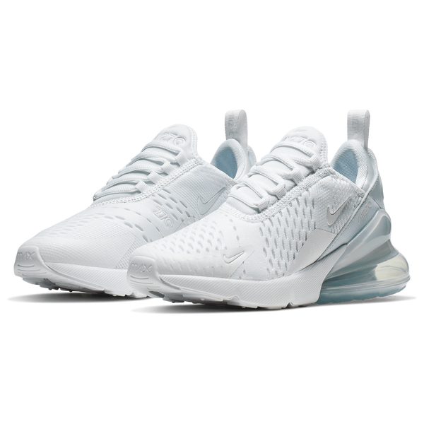 Nike Air Max 270 - Boys' Grade School - White/White/Metallic Silver - Image 6