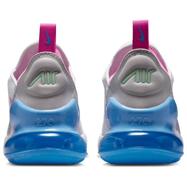 Nike Air Max 270 - Girls' Grade School - White/Pinksicle/Football Blue - Image 3
