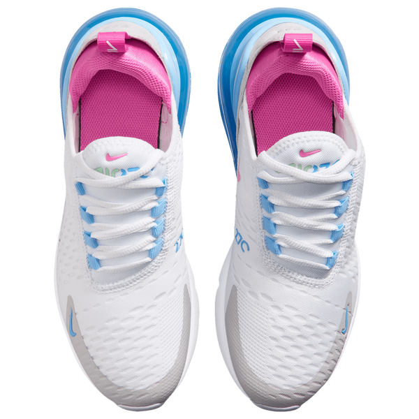 Nike Air Max 270 - Girls' Grade School - White/Pinksicle/Football Blue - Image 4