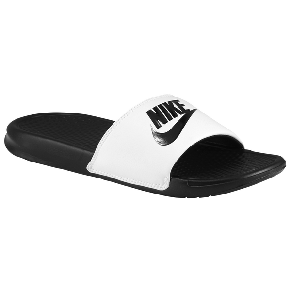 Nike Benassi JDI Slides - Men's - White/Black - Image 5