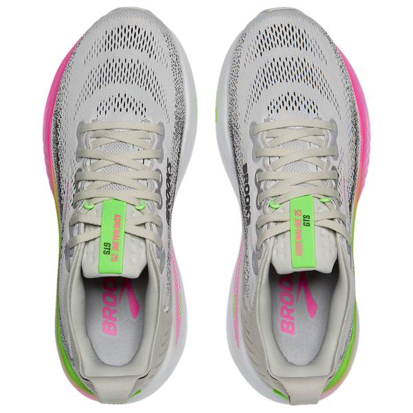 Brooks Adrenaline GTS 25 - Women's - Oyster/Green/Pink - Image 4