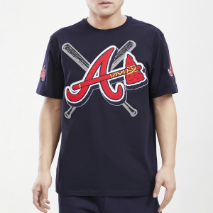 Pro Standard Braves Mash Up T-Shirt - Men's - Midnight Navy