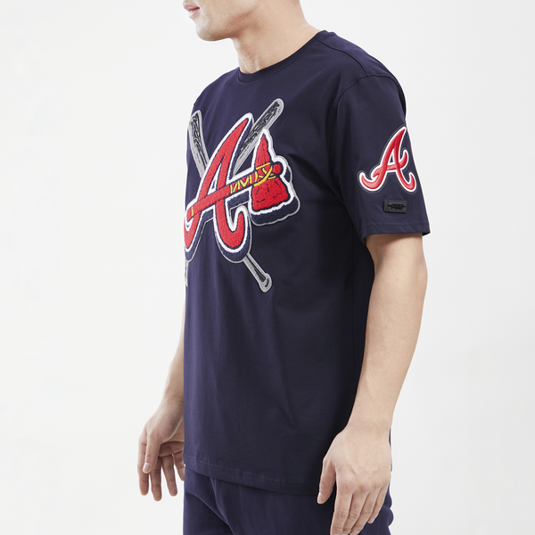 Pro Standard Braves Mash Up T-Shirt - Men's - Midnight Navy - Image 4