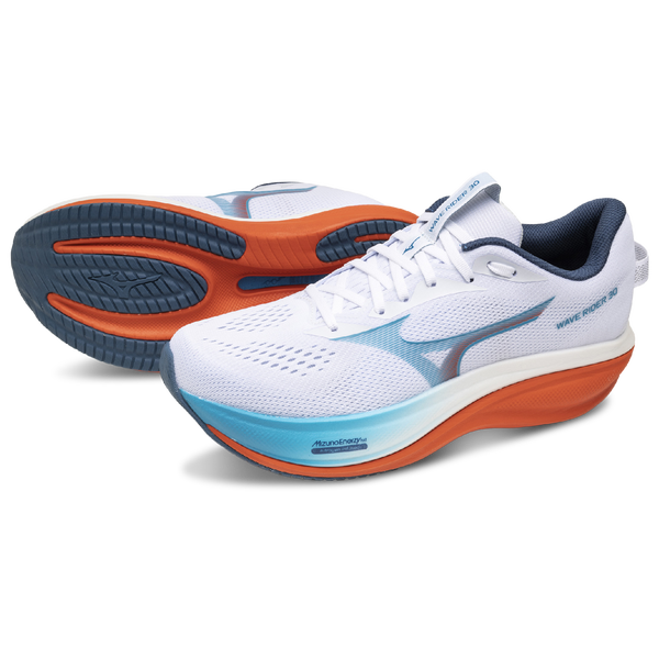 Mizuno Wave Rider 30 2E - Men's - White/Blue - Image 6