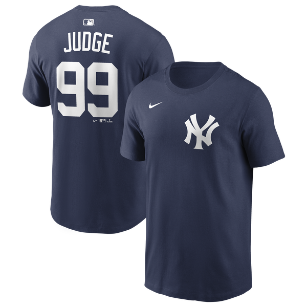 Nike Yankees Name & Number Short Sleeve T-Shirt - Men's - Navy