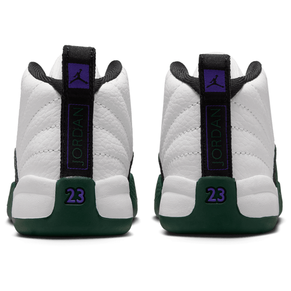 Jordan Retro 12 - Boys' Toddler - White/Green/Purple - Image 3