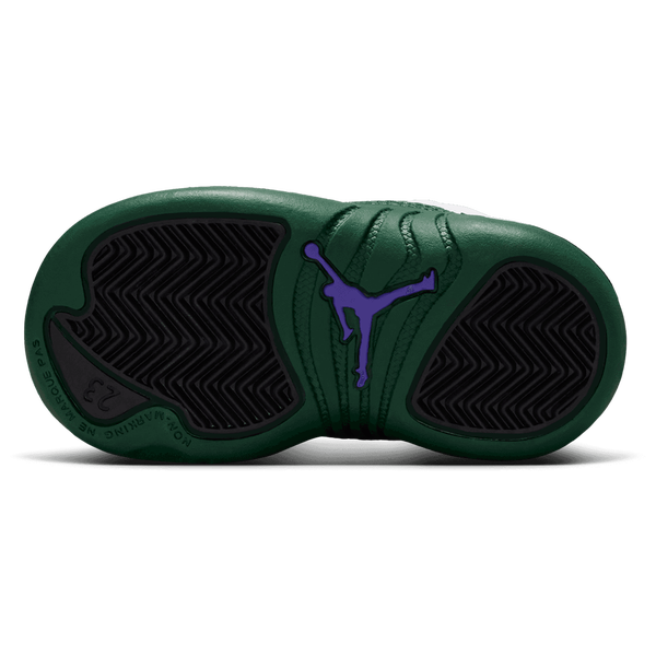 Jordan Retro 12 - Boys' Toddler - White/Green/Purple - Image 5