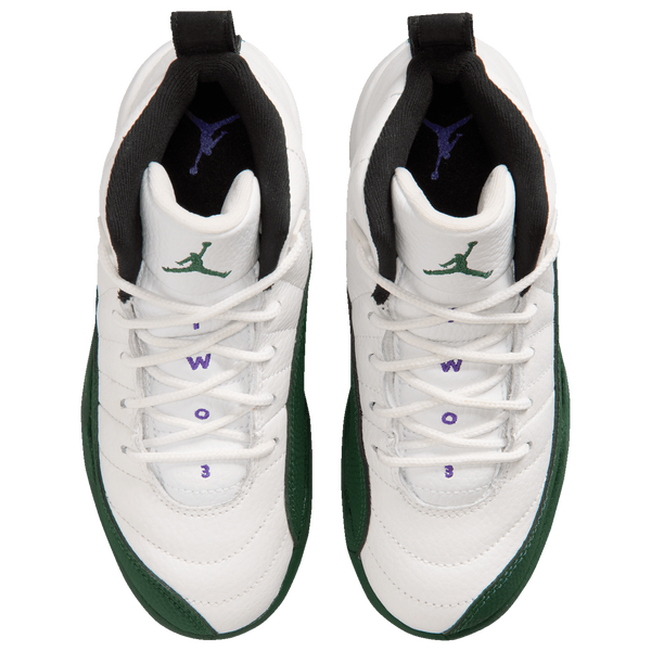 Jordan Retro 12 - Boys' Preschool - Green/White/Purple - Image 4