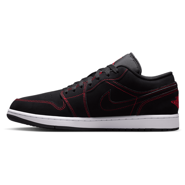 Jordan AJ 1 Low - Men's - Black/University Red/White - Image 2