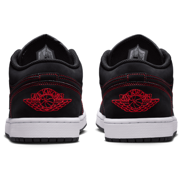 Jordan AJ 1 Low - Men's - Black/University Red/White - Image 3