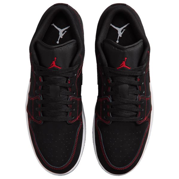 Jordan AJ 1 Low - Men's - Black/University Red/White - Image 4
