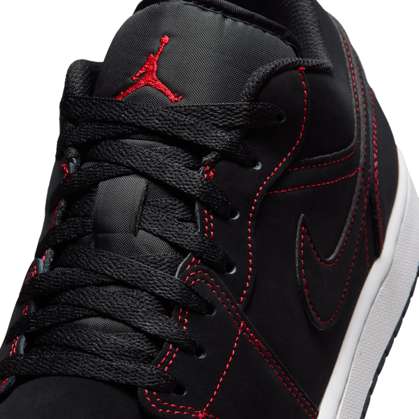 Jordan AJ 1 Low - Men's - Black/University Red/White - Image 7