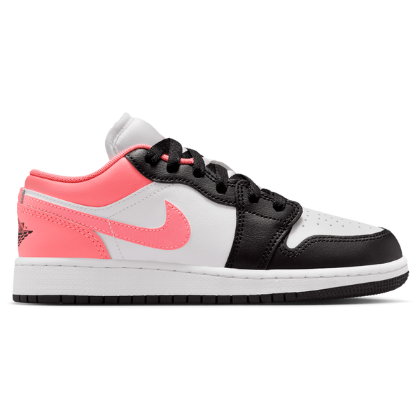 Jordan AJ 1 Low - Girls' Grade School - Black/Pink Glaze/White