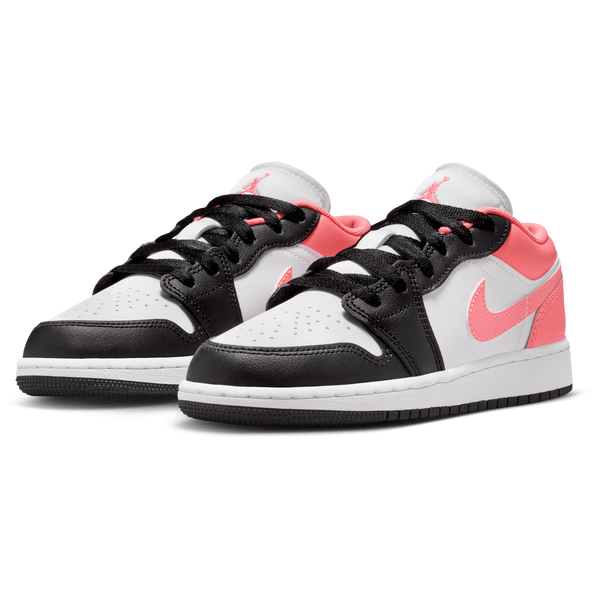 Jordan AJ 1 Low - Girls' Grade School - Black/Pink Glaze/White - Image 6