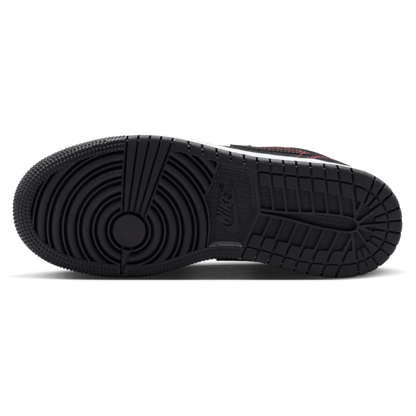 Jordan AJ 1 Low - Boys' Grade School - Black/University Red/White - Image 5