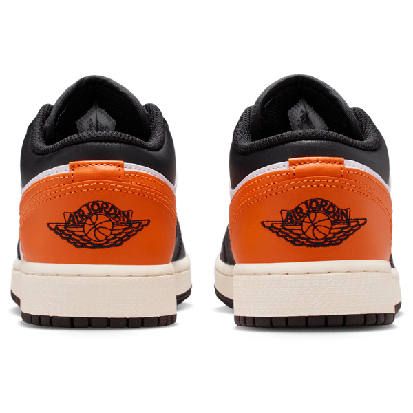 Jordan AJ 1 Low - Boys' Grade School - Sail/Starfish/Black - Image 3