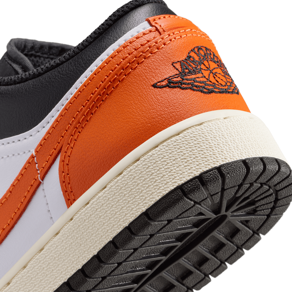 Jordan AJ 1 Low - Boys' Grade School - Sail/Starfish/Black - Image 8