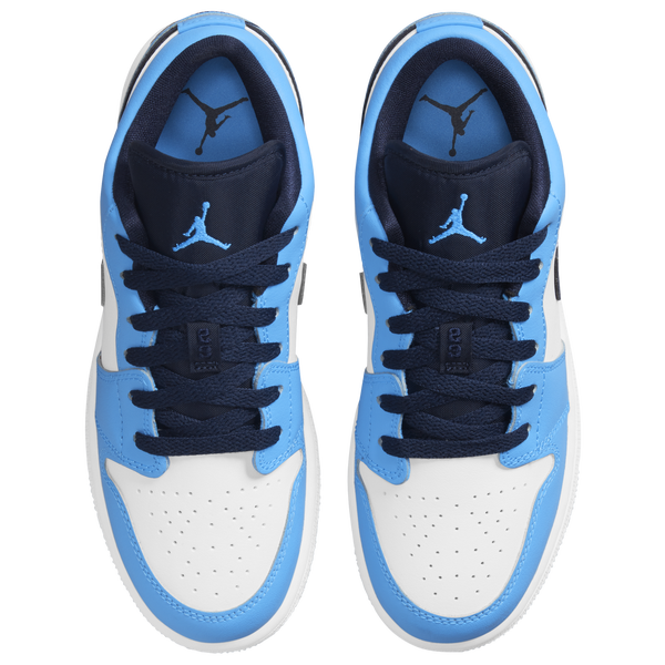 Jordan AJ 1 Low - Boys' Grade School - Dk Powder Blue/Obsidian/White - Image 4