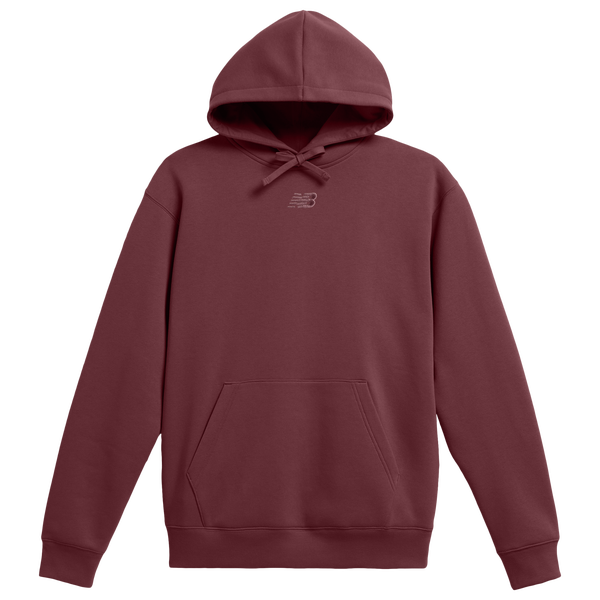 New Balance Oversized Center Embroidered Hoodie - Men's - Burgundy