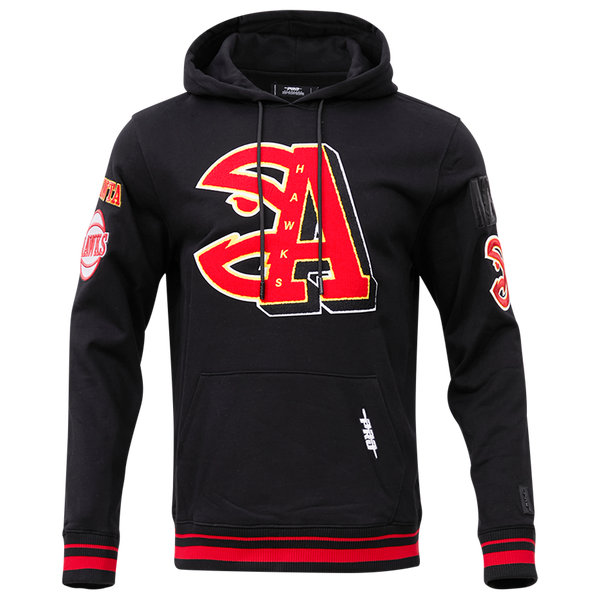 Pro Standard HAWKS MASH UP RIB FLC PO HOODIE - Men's - Red/Black/Black