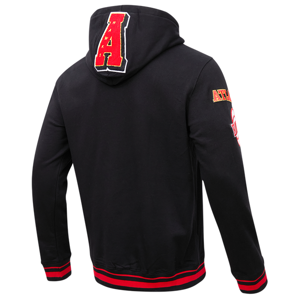 Pro Standard HAWKS MASH UP RIB FLC PO HOODIE - Men's - Red/Black/Black - Image 4