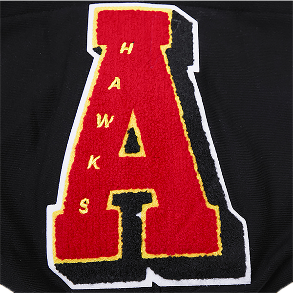 Pro Standard HAWKS MASH UP RIB FLC PO HOODIE - Men's - Red/Black/Black - Image 8