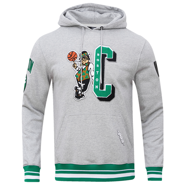 Pro Standard CELTICS MASH UP RIB FLC PO HOODIE - Men's - Heather Grey/Green
