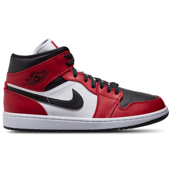 Jordan AJ 1 Mid - Men's - Gym Red/White/Black
