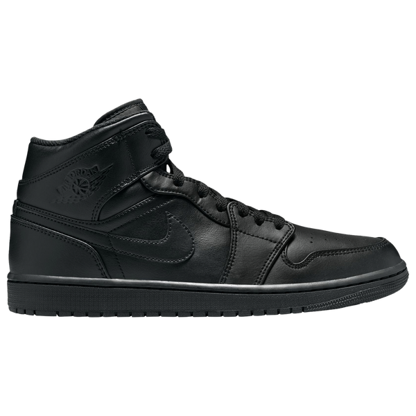 Jordan AJ 1 Mid - Men's - Black/Black/Black