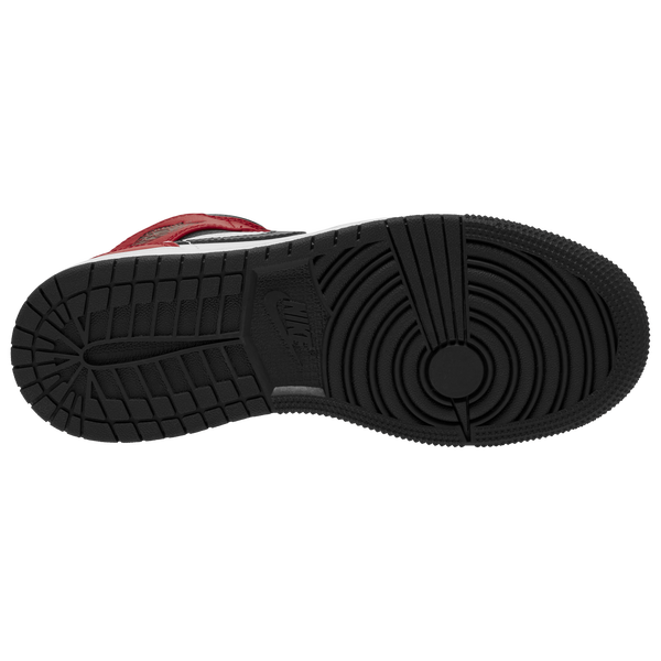Jordan AJ 1 Mid - Boys' Grade School - Black/Black/Gym Red - Image 3