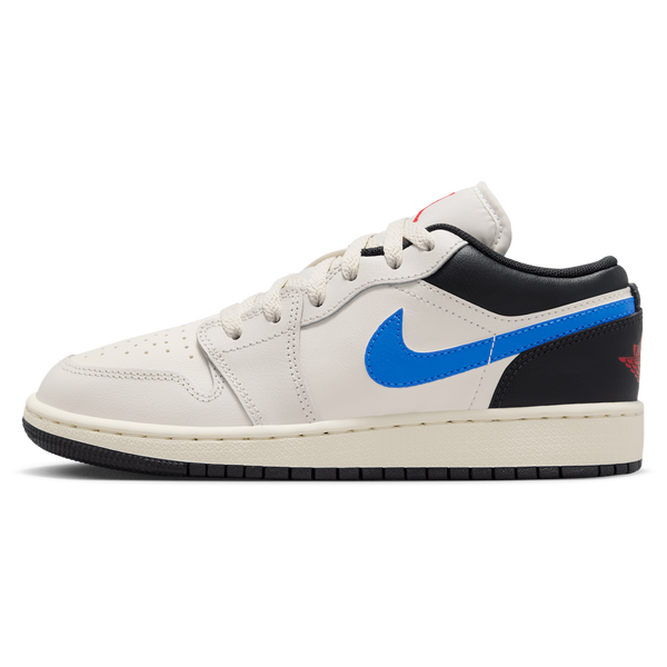 Jordan AJ 1 Low - Boys' Grade School - Gray/Blue - Image 2