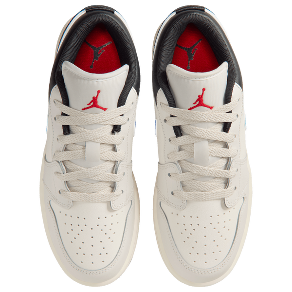 Jordan AJ 1 Low - Boys' Grade School - Gray/Blue - Image 4