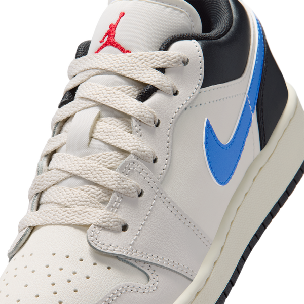 Jordan AJ 1 Low - Boys' Grade School - Gray/Blue - Image 7
