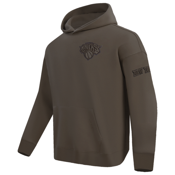 Pro Standard Knicks Neutral Drop Shoulder Pullover Hoodie - Men's - Dark Taupe - Image 3
